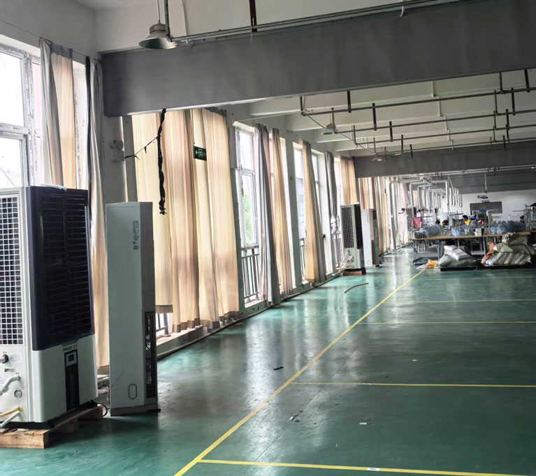 工業車間空調節能改造方案，應用蒸發冷省電空調-立式軸流雙風口柜機